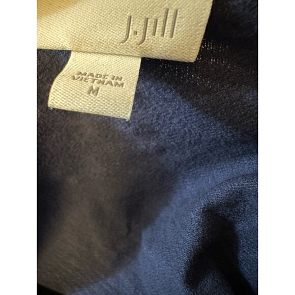 J.Jill Blue Stretch Cotton Blend Long Sleeve Top with Pockets, Size Medium - Picture 6 of 7